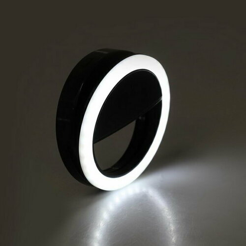 Светодиодная кольцевая лампа для телефона LuazON AKS-03 от батареек 3 режима чёрная 33200₽