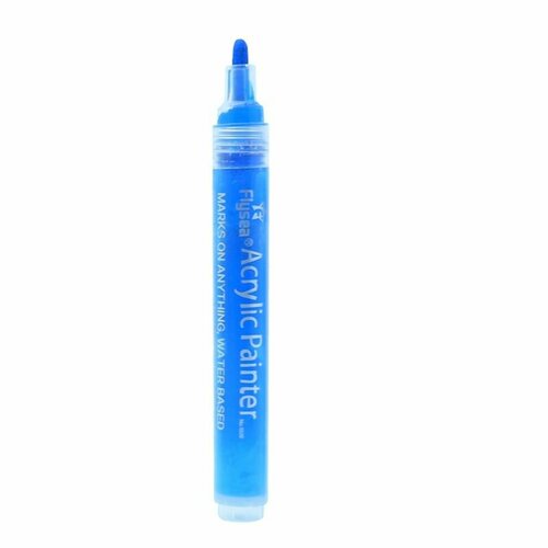 Акриловый перманентный маркер для граффити, теггинга, декора, скетч-арта, а также промышленного использования Flysea 1026, перо 3 мм, цвет синий