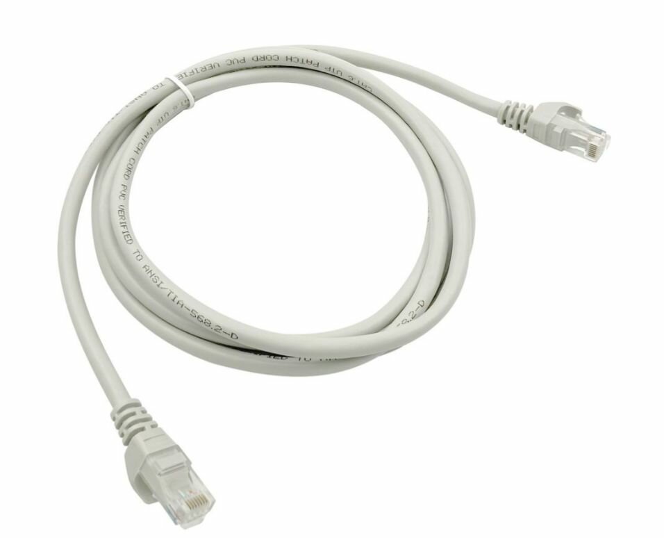 Патч-корд Buro UTP 4 пары cat6 CCA molded 2м серый RJ-45 (m)-RJ-45 (m)