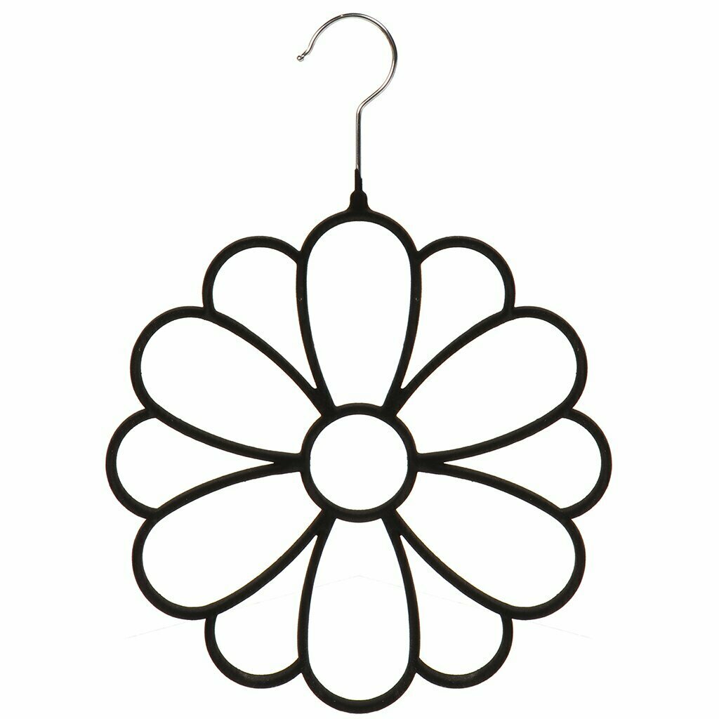 фото Вешалка-плечики для платков, флокированная, черная, Y8-2835