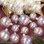 Kaemingk/Winter Deco Набор пластиковых шаров Luminous - Прозрачный Перламутр, 4-6 см, 30 шт 9023086 - изображение