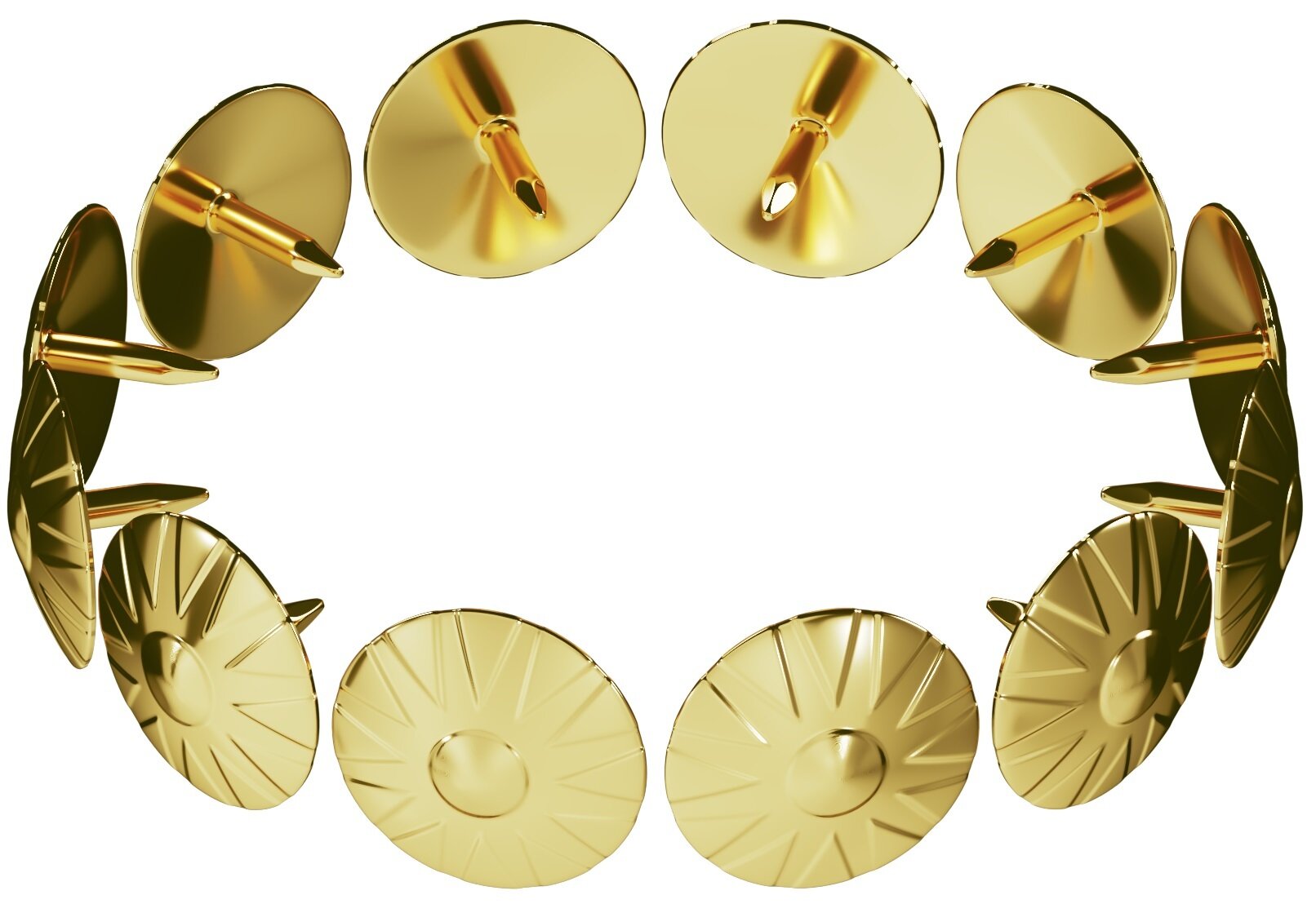 фото Гвозди мебельные декоративные узорные 11х17 мм Мебельдам, 50 шт. (Золотистый) MN-B059