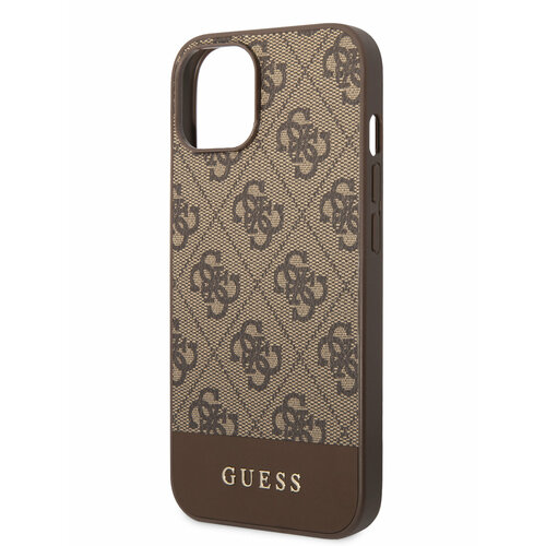 Guess для iPhone 14 Plus чехол PC/TPU 4G Stripe w Metal logo Hard Brown