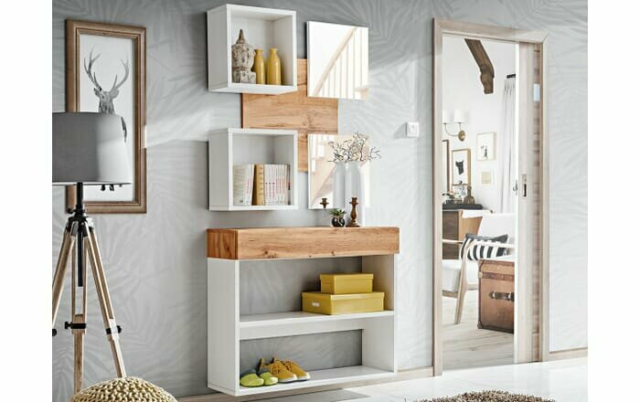 Прихожая Астория-4, МФ-Купе, размер 100х20х100 см, цвет Белый/Дуб крафт золотой