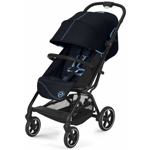 Cybex Eezy S+ 2 (Ocean Blue на шасси Black с дождевиком и бампером)