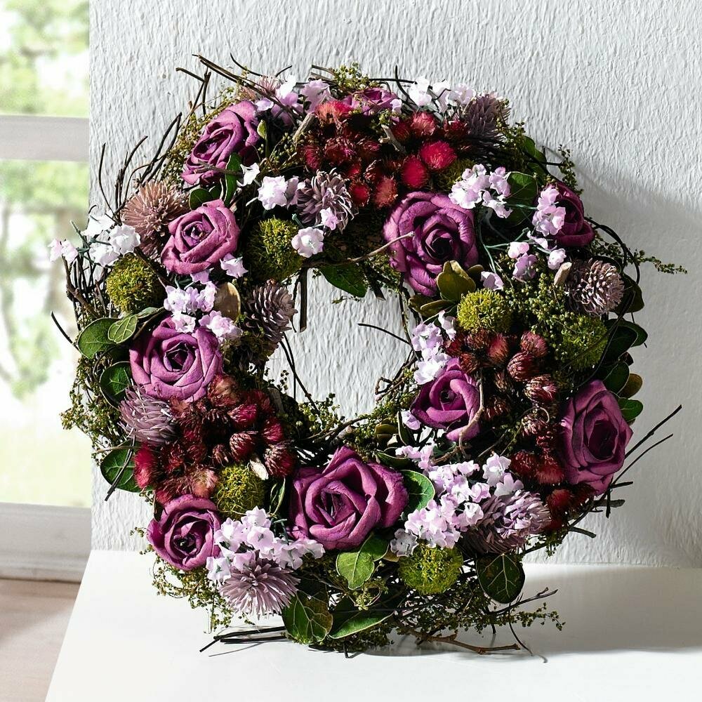 фото Декоративный венок "Лила Роза"