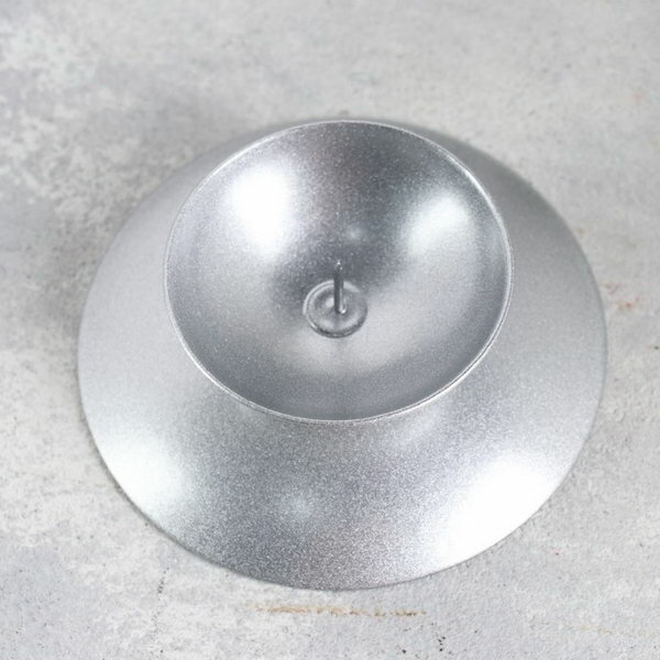 Подсвечник "Гадальный Н" металл на одну свечу, 7.3х3 см, серебро