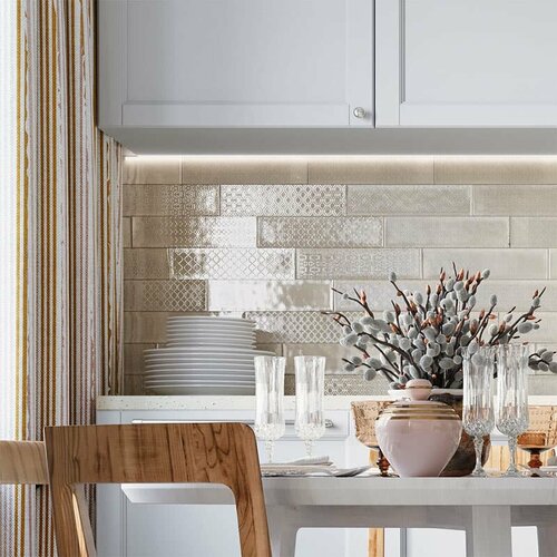 Керамическая плитка настенная глянцевая Florencia Decor Beige Decocer 300х758 упаковка 22 шт 05 кв м 737₽