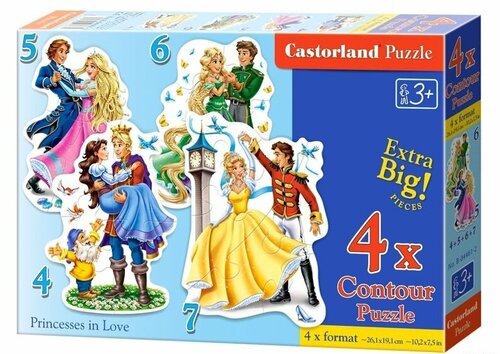 Ballarini Castorland Пазлы Влюбленные принцессы 4+5+6+7 деталей (D2-04461) с 3 лет
