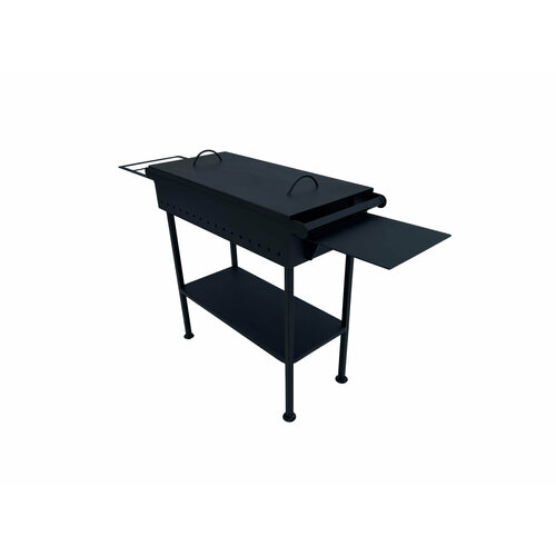 Мангал с крышкой и полочкой 850х400 сварной толщиной 4 мм