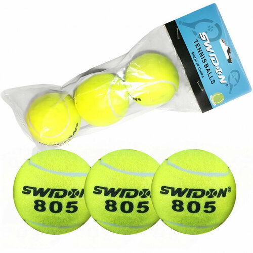 Мячи для большого тенниса Swidon 805 3 шт. (в пакете) E29375 мячи для большого тенниса tiger 3 штуки в пакете