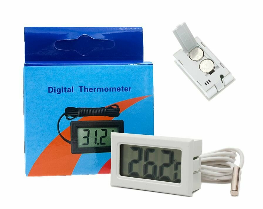 Цифровой термометр TPM-10 (-50 до +110 С) с выносным датчиком 1 м, белый - фотография № 5