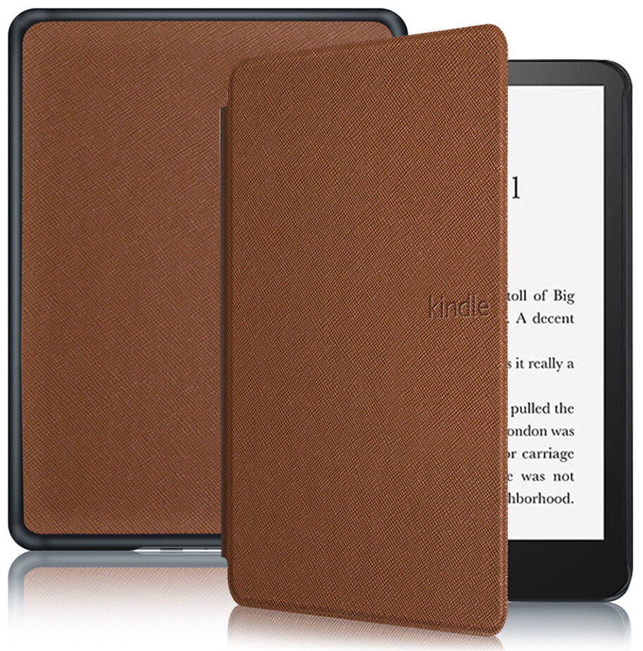 Электронная книга Amazon Kindle PaperWhite 2021 16Gb black Ad-Supported Denim с обложкой ReaderONE PaperWhite 2021 Brown