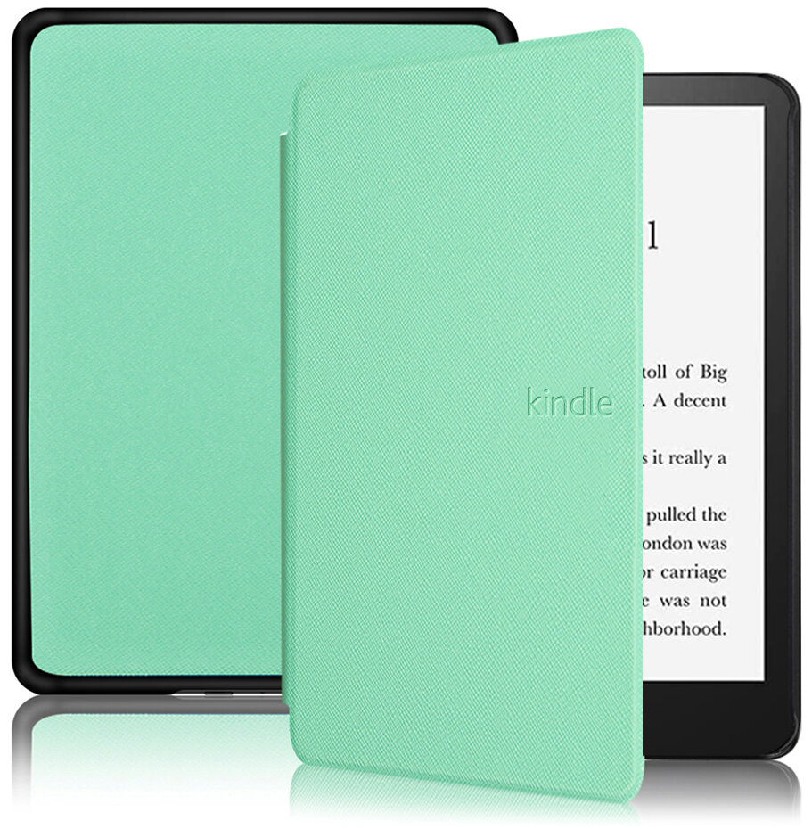 Электронная книга Amazon Kindle PaperWhite 2021 16Gb black Ad-Supported Denim с обложкой ReaderONE PaperWhite 2021 Light Green