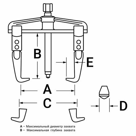 Licota ATB-1025E Съемник подшипников двухлапый, американского типа, 250 мм - фото №3