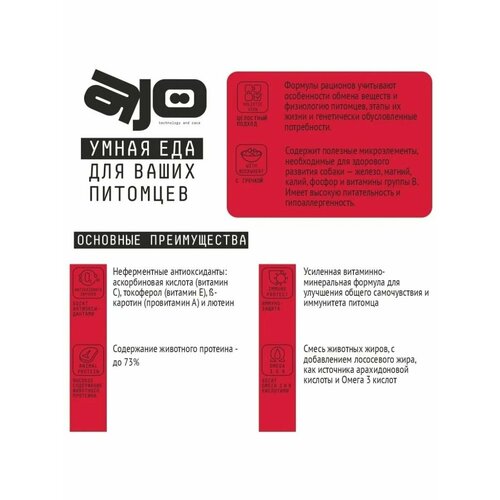 Сухой корм AJO (АЙО) для собак крупных пород с гречкой 12кг Maxi Adult АЙО