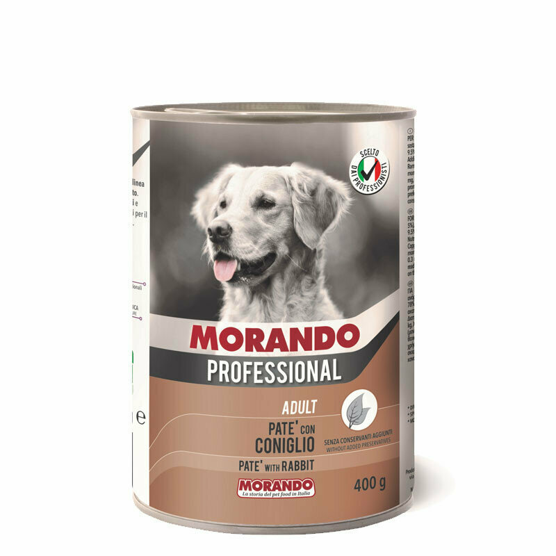 Morando Professional консервированный корм для собак паштет с кроликом в консервах - 400 г х 24 шт