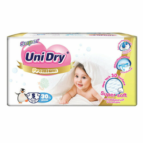 Ультрамягкие детские подгузники UNIDRY Super Soft S, 3-7 кг, 30шт