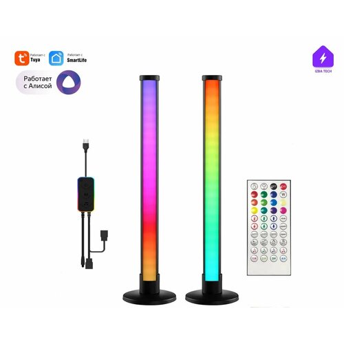 Новый Умный светильник RGB для ТВ, комплект с WIFI контроллером со встроенным микрофоном, от Tuya, работает с Алисой