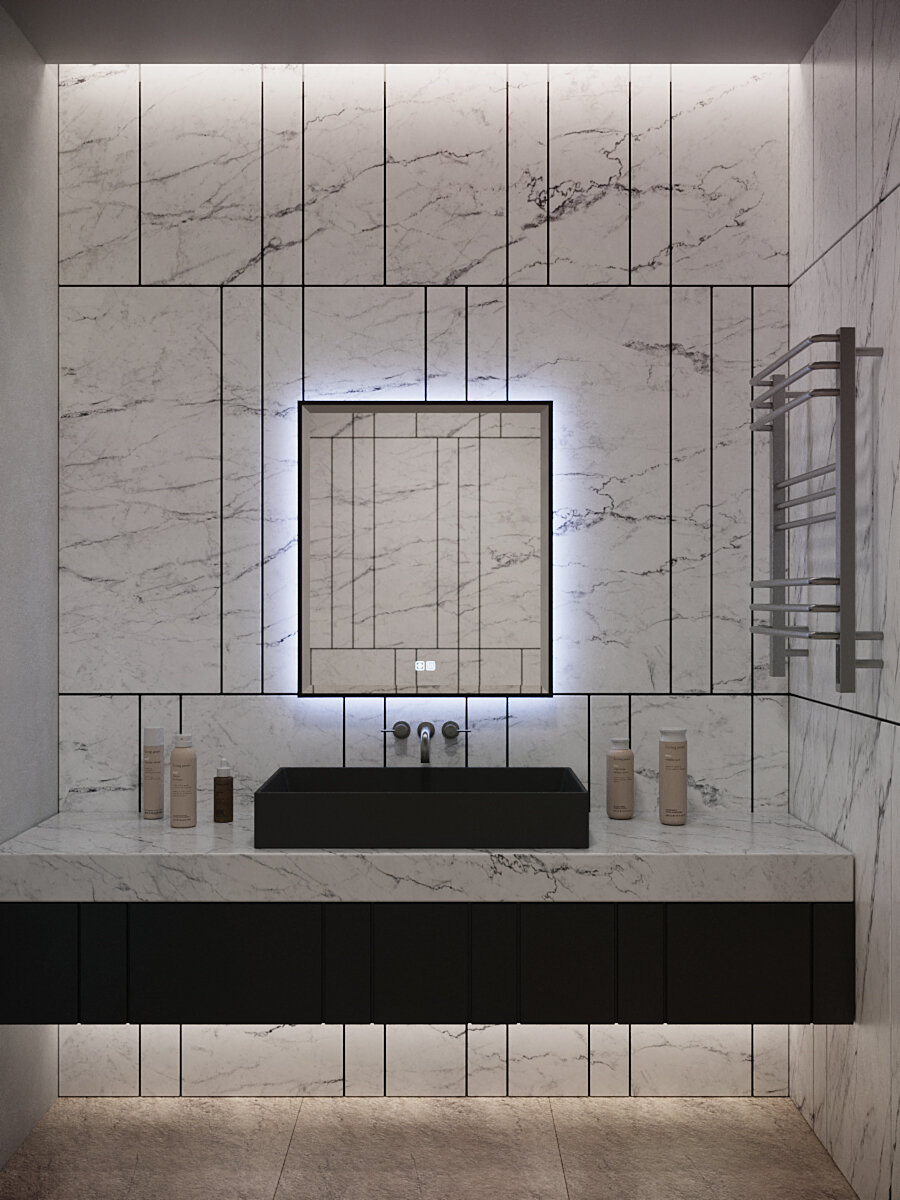 Зеркало настенное с LED подсветкой TERMINUS (Терминус) Соренто 70*60 см / Зеркало для ванны с антизапотеванием - фотография № 8