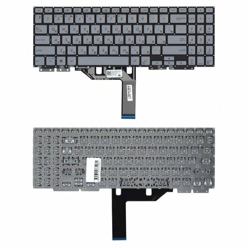 Клавиатура для Asus ZenBook Flip 15 UX562FA серебристая с подсветкой клавиатура для ноутбука asus zenbook flip 15 ux562f ux562fa ux562fd серебристая с подсветкой