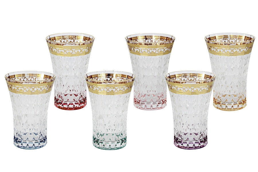 фото Набор стаканов для воды Цветная Флоренция, 0,28 л, 6 шт, Same, SM3176/678-AL