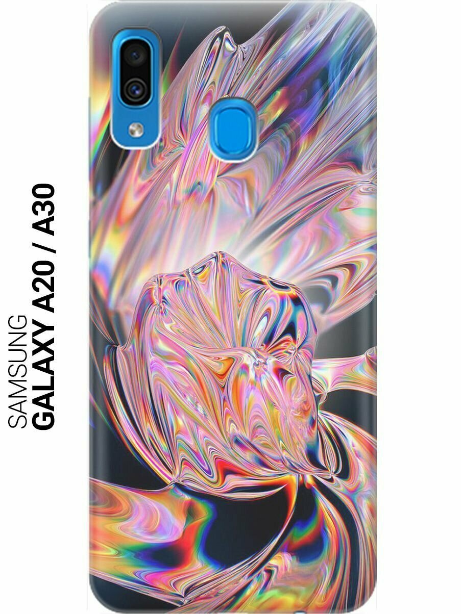 Ультратонкий силиконовый чехол-накладка для Samsung Galaxy A20 / A30 с принтом "Стеклянная абстракция"