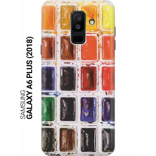GOSSO Ультратонкий силиконовый чехол-накладка для Samsung Galaxy A6 Plus (2018) с принтом Палитра красок gosso ультратонкий силиконовый чехол накладка для samsung galaxy a6 plus 2018 с принтом хаки