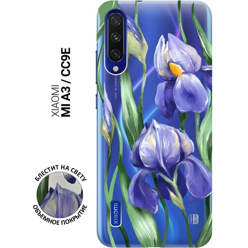 Силиконовый чехол на Xiaomi Mi A3, CC9e, Сяоми Ми А3, Ми СС9е с 3D принтом Amazing Irises прозрачный