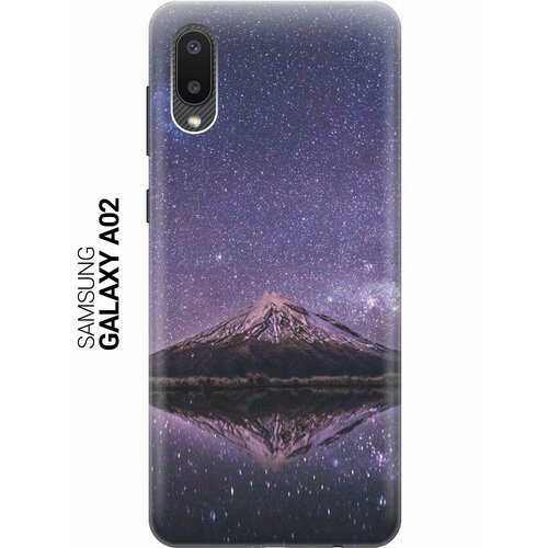 Ультратонкий силиконовый чехол-накладка для Samsung Galaxy A02 с принтом Гора и звездное небо ультратонкий силиконовый чехол накладка для vivo y30 с принтом гора и звездное небо