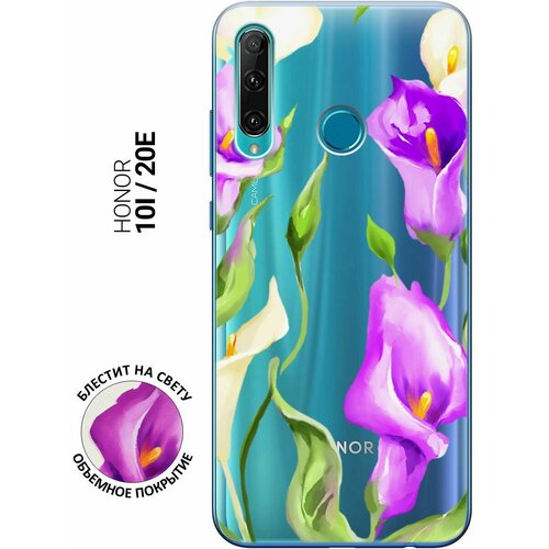 Силиконовый чехол на Honor 10i, 20e, Хонор 10 ай, 20е с 3D принтом Amazing Callas прозрачный чехол книжка на honor 10 хонор 10 с 3d принтом amazing callas золотистый