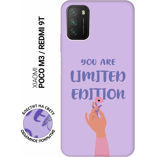 Силиконовый чехол на Xiaomi Redmi 9T, Poco M3, Сяоми Поко М3, Сяоми Редми 9Т Silky Touch Premium с принтом Limited Edition сиреневый силиконовый чехол на xiaomi redmi 9t poco m3 сяоми поко м3 сяоми редми 9т с 3d принтом limited edition прозрачный