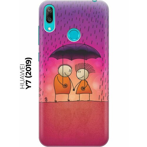 Чехол - накладка ArtColor для Huawei Y7 (2019) с принтом Парочка под дождем чехол накладка artcolor для xiaomi mi 10t с принтом парочка под дождем