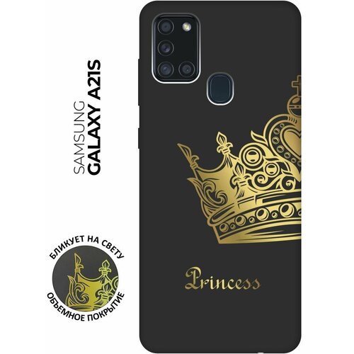 Матовый чехол True Princess для Samsung Galaxy A21s / Самсунг А21с с 3D эффектом черный матовый чехол true king для samsung galaxy a21s самсунг а21с с 3d эффектом черный