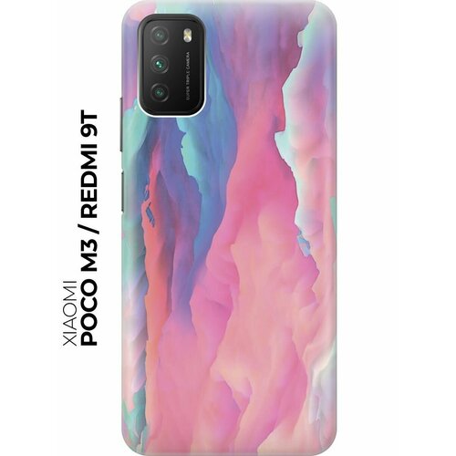 Силиконовый чехол Розово-голубые облака на Xiaomi Redmi 9T / Poco M3 / Сяоми Поко М3 / Сяоми Редми 9Т ультратонкий силиконовый чехол накладка для xiaomi poco m3 redmi 9t с принтом месяц и розовые облака