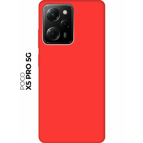 Матовый чехол на Xiaomi Poco X5 Pro 5G / Сяоми Поко Х5 Про 5Г Soft Touch красный
