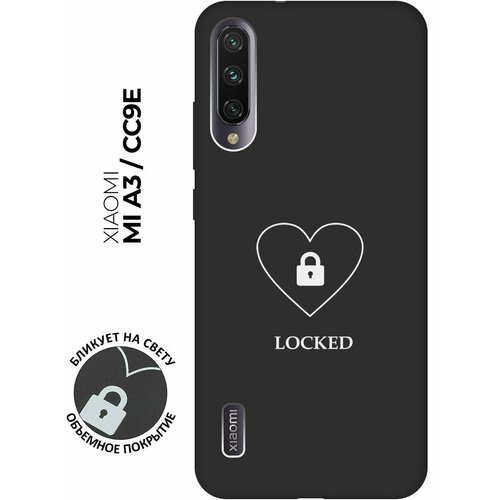 пластиковый чехол i love you this much на xiaomi mi cc9e сяоми ми сс9е Матовый чехол Locked W для Xiaomi Mi A3 / CC9e / Сяоми Ми А3 / Ми СС9е с 3D эффектом черный