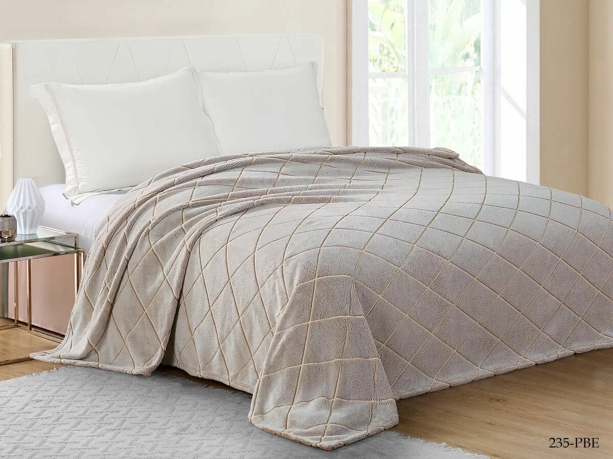 фото Cleo Плед Мэг цвет: серо-бежевый (180х200 см)