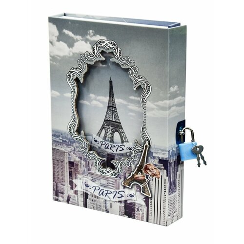 Блокнот Париж в коробочке с декоративным вырезам На замочке Цветные страницы 547₽