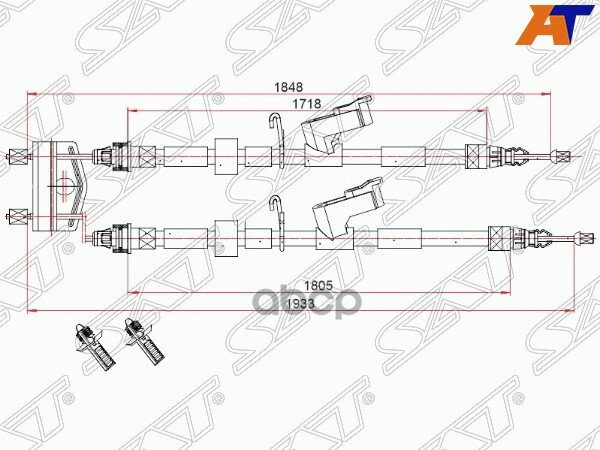 Трос ручного тормоза FORD FOCUS/KUGA 05-11