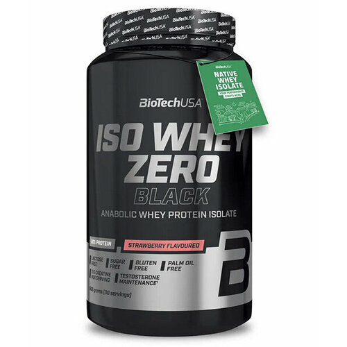 Протеин BioTechUSA Iso Whey Zero Black, 908 гр., клубника