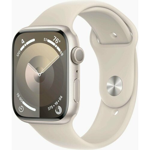 Умные часы Apple Watch Series 9 GPS 41мм/M/L MR8U3 корпус сияющая звезда Sport Band ремешок (Сияющая звезда, Сияющая звезда)