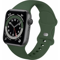 Силиконовый монобраслет для умных часов Apple Watch 38-40-41 mm / 13,5 см / Спортивный сменный браслет для смарт часов Эпл Вотч 1-8, SE серии / Olive