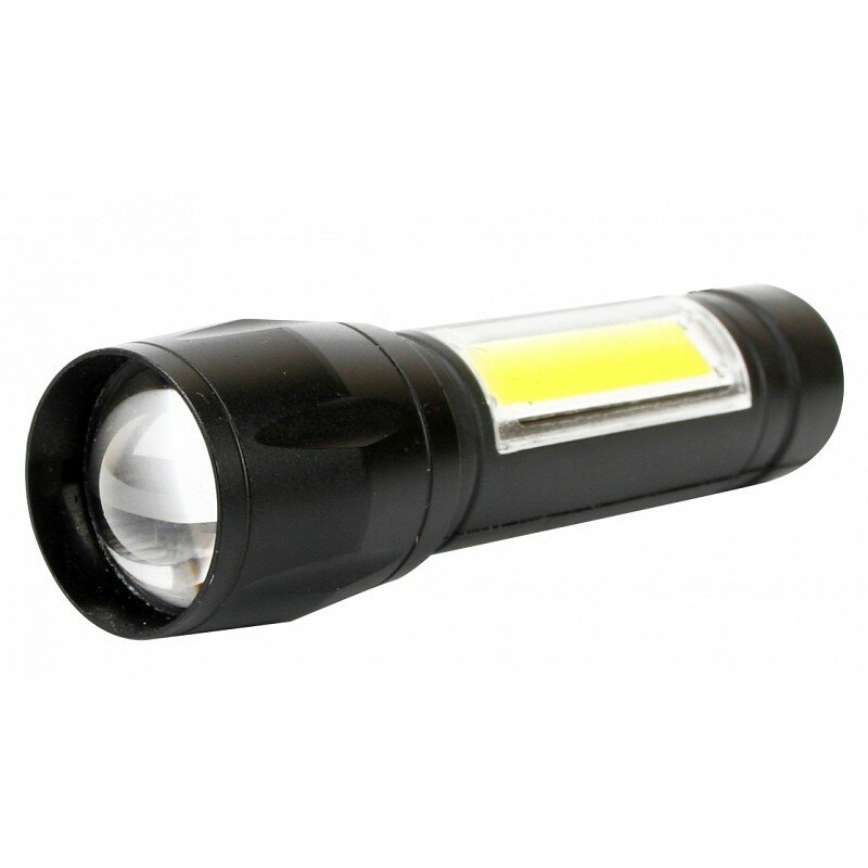 Ultraflash E1337 (фонарь аккум. 3,7В, черный, XPE + COB LED, 3 Вт, 3 реж, Micro - USB, бокс), цена за 1 шт.