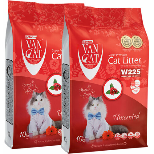 VAN CAT NATURAL наполнитель комкующийся для туалета кошек 100 % Натуральный (10 + 10 кг) van cat pine наполнитель для кошек 100% натуральный комкующийся без пыли с ароматом соснового леса 10 кг