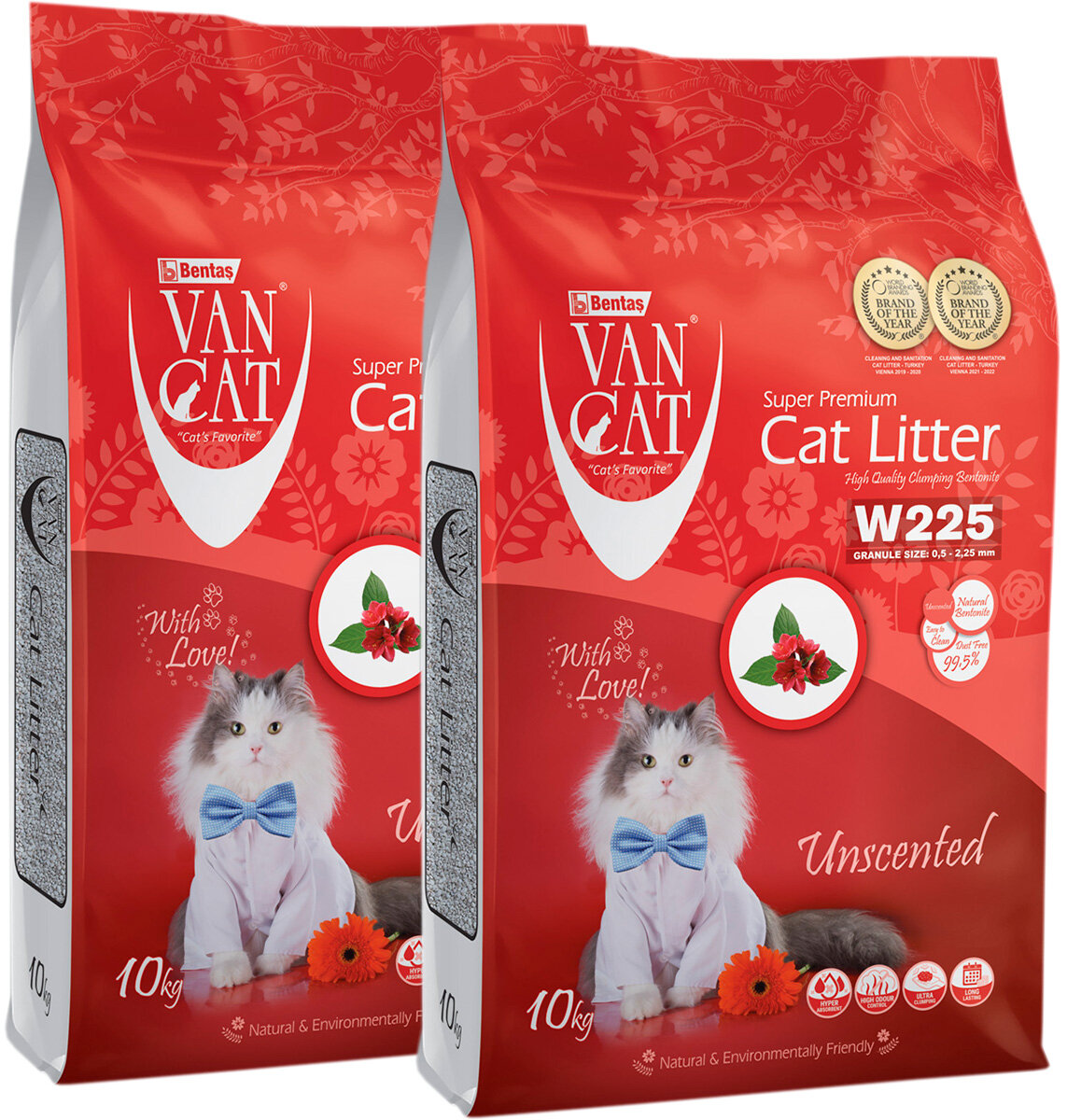 VAN CAT NATURAL наполнитель комкующийся для туалета кошек 100 % Натуральный (10 + 10 кг)