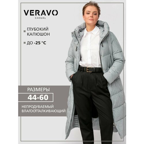 Пуховик VeraVo, размер 58, серый пуховик veravo размер 58 черный