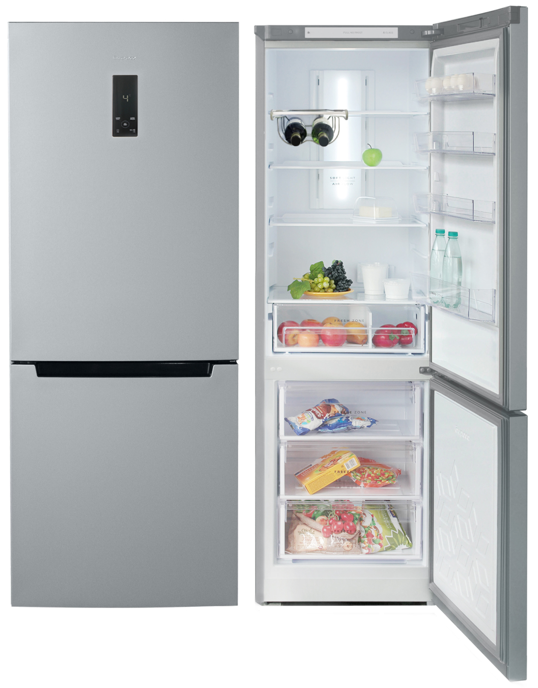 БИРЮСА BIRYUSA B-M960NF Холодильник двухкамерный, металлик - фотография № 2