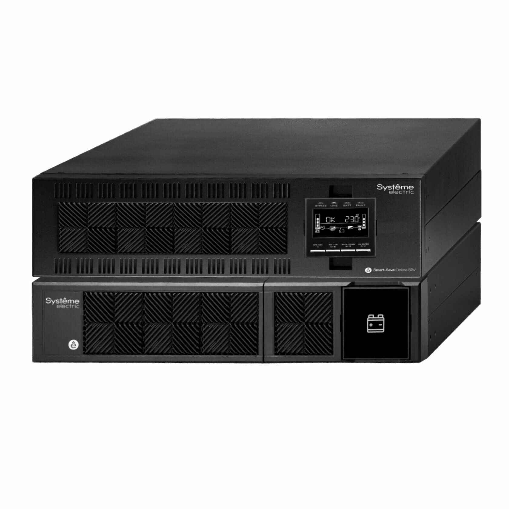 Источник бесперебойного питания Systeme Electriс Smart-Save Online SRV, 10000VA/9000W, On-Line, Extended-run, Rack 5U(Tower convertible), LCD, Out: Hardwire, SNMP Intelligent Slot, USB, RS-232 (SRVSE1 Systeme Electric - фото №18