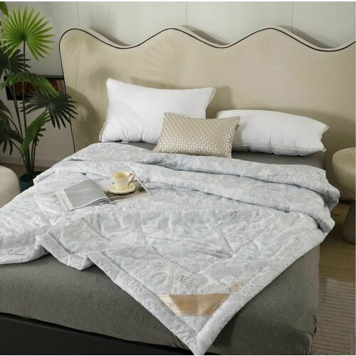 Одеяло Boris 15 спальный 150x215 см Всесезонное с наполнителем Шелковое волокно Серый металлик 2490₽